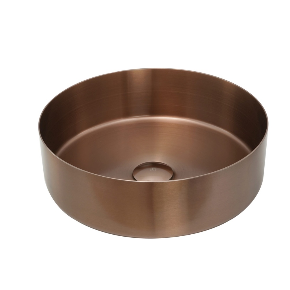 JTP Vos Brushed Bronze Counter Top Basin with Unslotted Click Clack Waste Cut Out